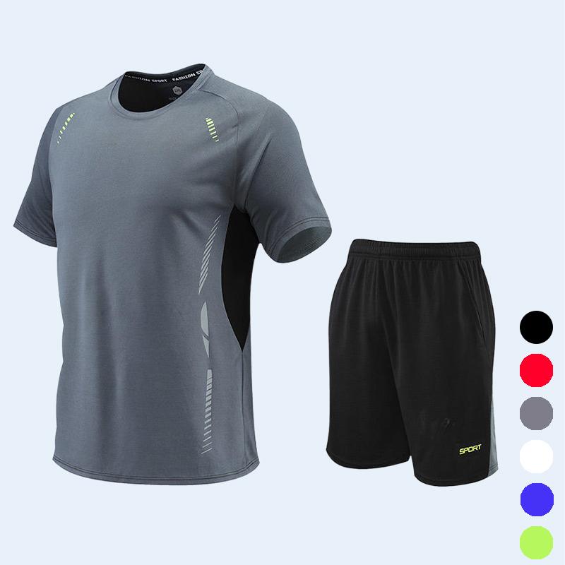 

Спортивный спортивный костюм Тренировочный спортивный костюм Быстросохнущая влагоотводящая беговая футболка Большие размеры Тренировки Скудные рашгарды мужчины conjunto бег hombre фитнес