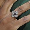 Yintai Fei Thai Silver Four-Leaf Clover Adjustable Ring - Retro Hip Hop Design for Men & Women.
