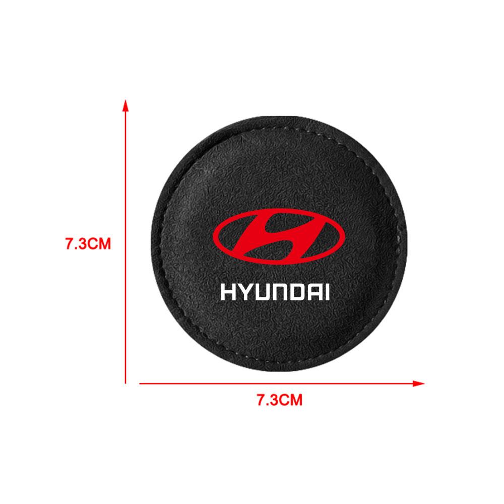 2pcs Car Badge Coasters Suede Water Cup Bottle Holder Anti-slip Mats Accessories For Hyundai Tucson Solaris GDI I20 I30 IX20 i10 B32