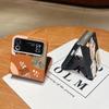 Leather Texture Soft TPU Folding Case For Samsung Galaxy Z Flip7 Flip6 Flip5 Flip4 Z Flip 7 FE 6 5 3 5G Plant Print Phone Cover
