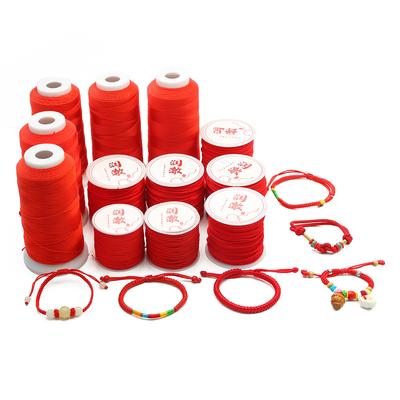 0.2-2mm Red Knit Rope Cord Thread Chinese Knot Macrame Braid String For Jewelry Making DIY Bracelet Necklace