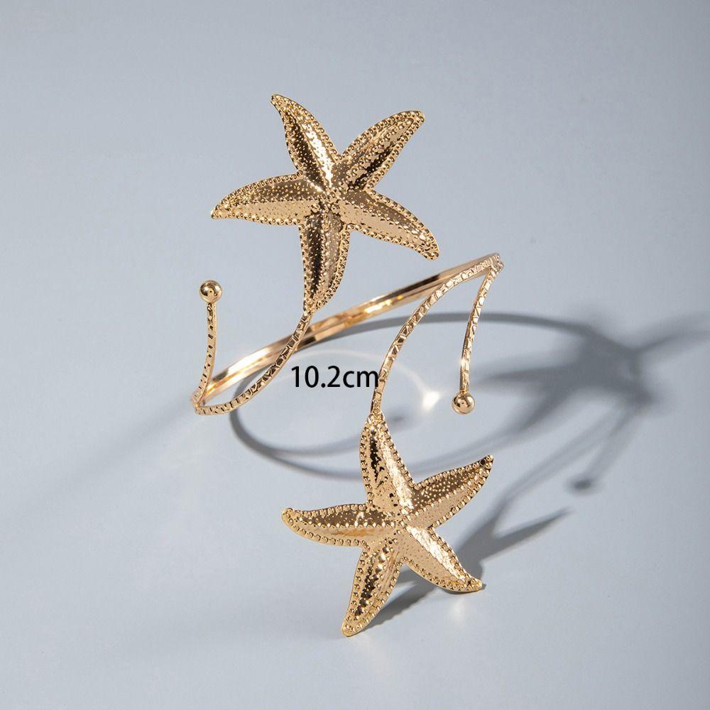 Spiral Women Arm Bracelet Adjustable Armlet Jewelry Gifts Metal Starfish Open Cuff Bangles  Gift