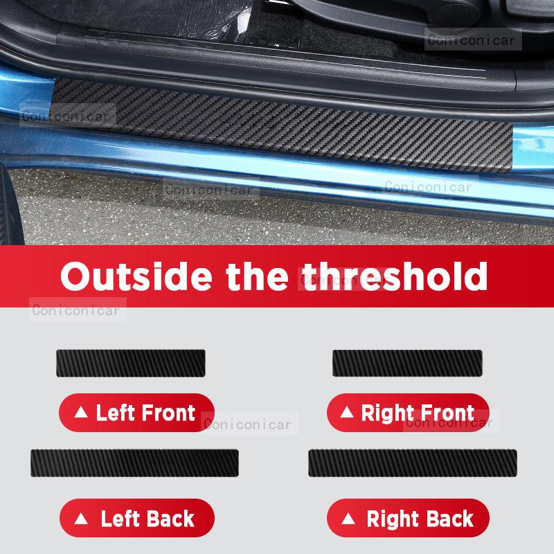 Car Carbon Fiber Door Sill Sticker For HYUNDAI ELANTRA 2021-2023 Threshold Pedal Anti-scratch Interior Decoration Accessories