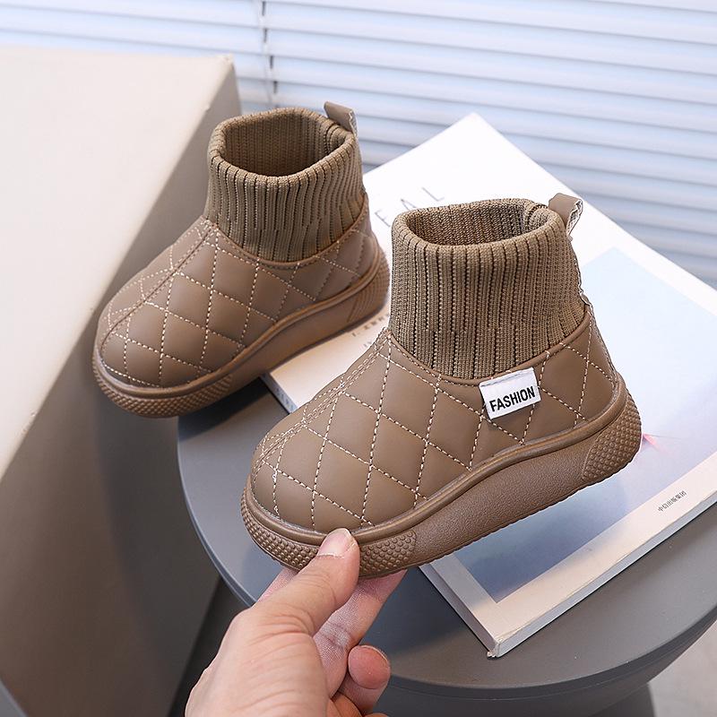 2025 Kids' Stylish Korean Snow Boots: Fleece-Lined, Warm Cotton Loafers for Boys & Girls, New Winter Style.