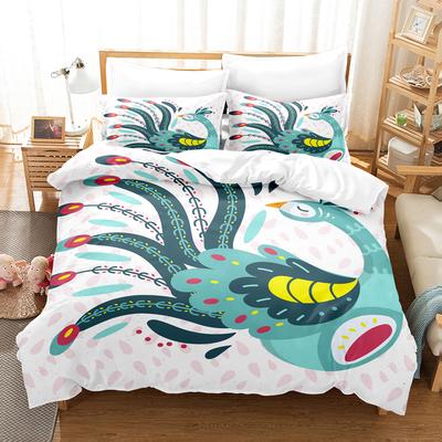 228x228 Bettwäscheset Erwachsene Pfau Bettbezug Kissenbezüge Tagesdecken-Sets Einzelbett Doppelbett Queen-Size King-Size Heimtextilien 100% Bambusfaser