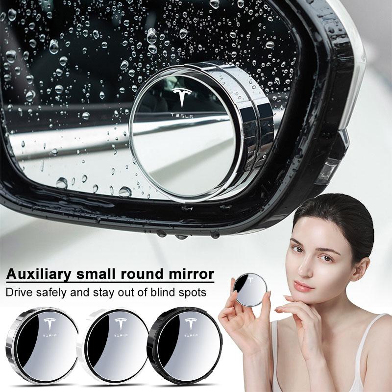 2Pcs Adjustable 360 Degree Car Blind Spot Rear View Mirror Angle For Tesla Model 3 Model X S 2016-2023 Model Y Decals TM3 TMX