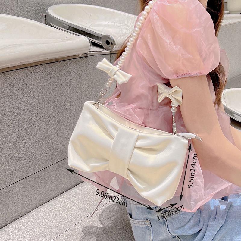 Pearl Bow Fairy Shoulder Bag - Korean Style Women's Handbag & Crossbody