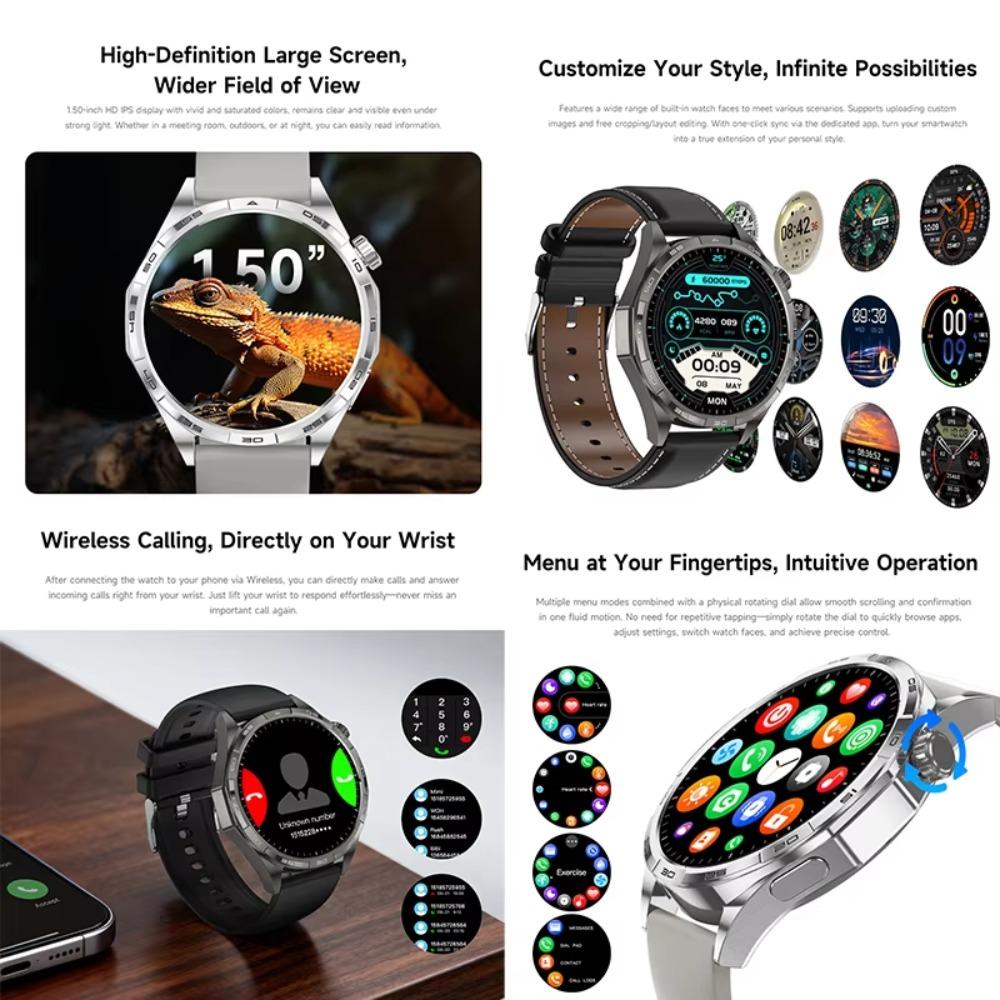 2026 New Watch 6 Pro Outdoor Sports Smart Watch Men 1.50” HD Screen GPS Track Tracking Altimeter Pressure Heart Rate Smart Watc