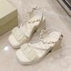 Fashion 2025 New Summer Casual Waterproof Women's Sandals Fashionable Increased Heel Platform Wedges Stylish Roman Loafers for Women
