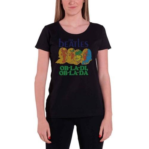 Camiseta feminina/feminina The Beatles Ob-La-Di com estampa nas costas L cinzento