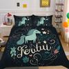 Home Bedding Set Woman 3D Unicorn Cartoon Lovely Home Bedclothes Twin Full Size Polyester Bed Set Cover