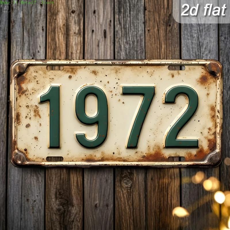 Vintage  License Plate Decor Rusted Finish Retro Charm Perfect for Adding Nostalgic Flair To Bars Garages or Man Caves