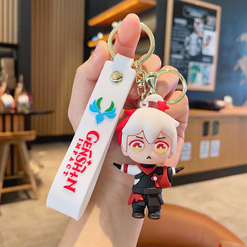 Portachiavi in ​​silicone con simpatico personaggio di Genshin Impact, adorabile statuetta in PVC per borse e telefoni.