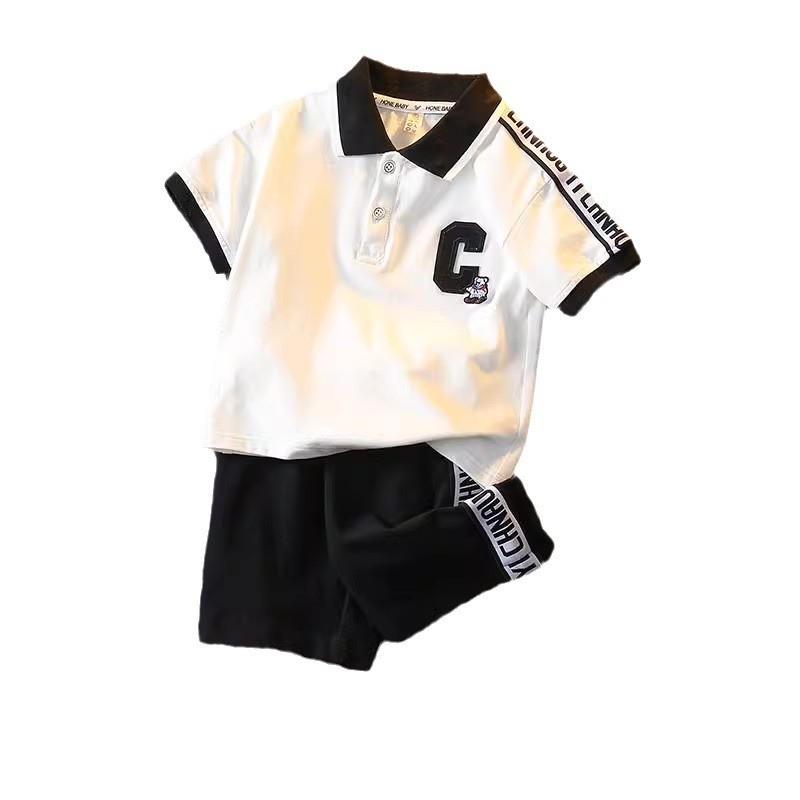 Stylish Summer Boys Short Sleeve Set Comfy Lightweight Cotton Polo Shirt 3 To 8 Years
