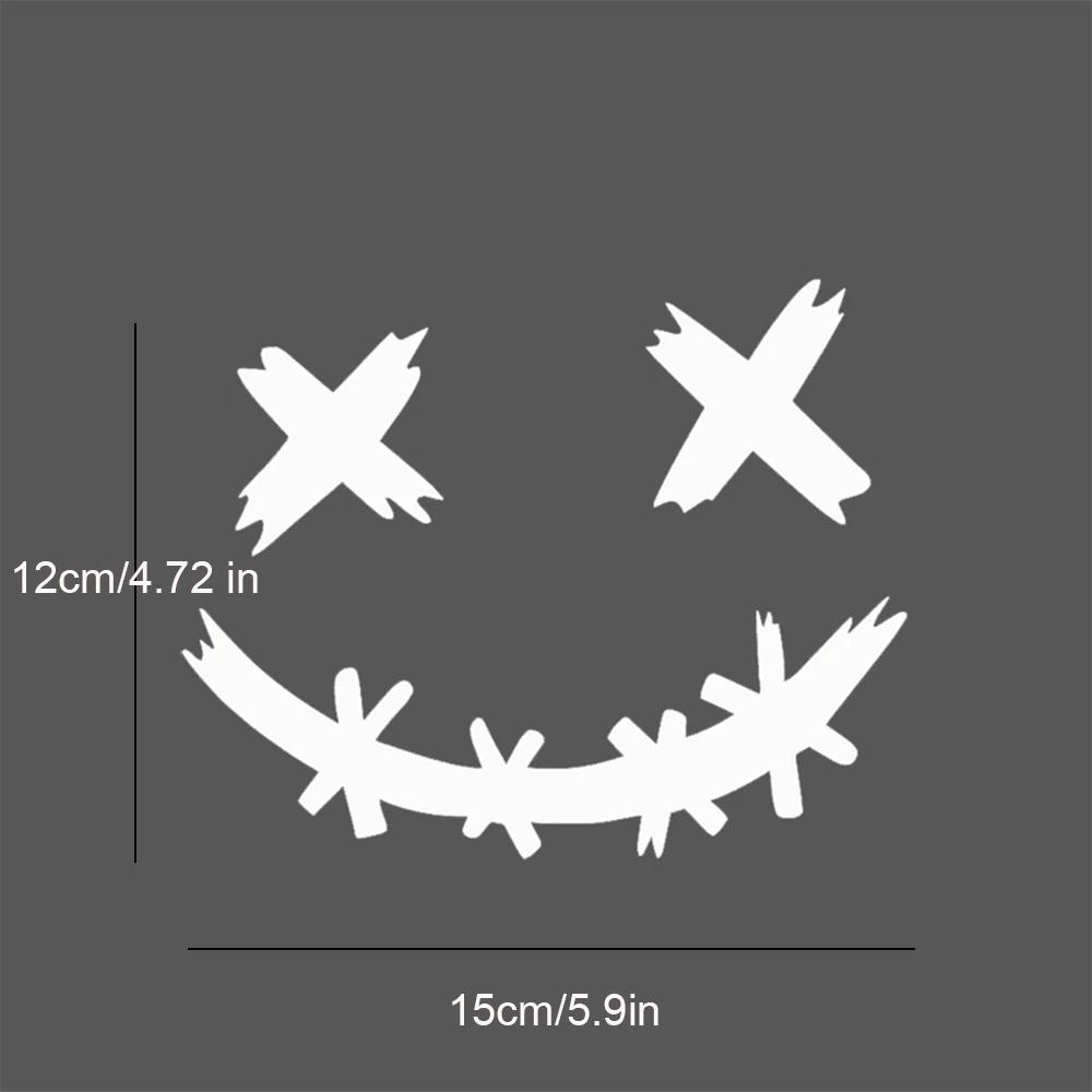 Wasserdichte Reflektierende Aufkleber für Motorradhelm, Dämon Grinsendes Gesicht Aufkleber, Autokarosseriedekoration, Autoaufkleber, Laser