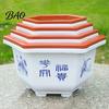 Frost Resistant Flower Pots for Winter Hexagonal Pot with Drainage Holes & Saucer Indoor Outdoor Plants, Durable Weather Modern Architectural