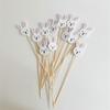 AEE2-100Pcs Easter Disposable Bamboo Skewers  Easter Eggs Fruit Fork Food Picks Sandwich Buffet Stick Easter Decoration
