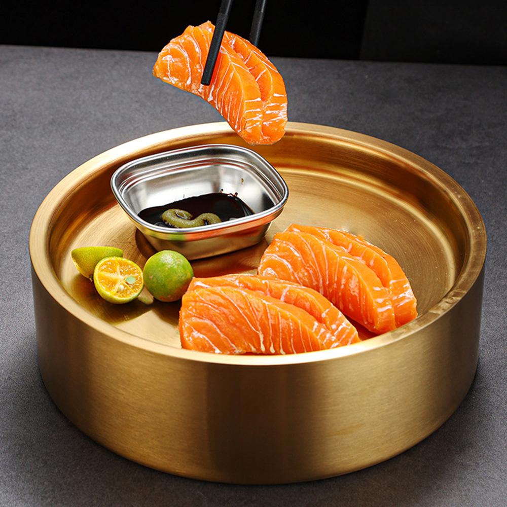 Stainless Steel Cold Tray, Appetizer Cold Plate with Ice Platter, Party Ice Tray, Food Fruit Cooled Shrimp Cocktail Plate