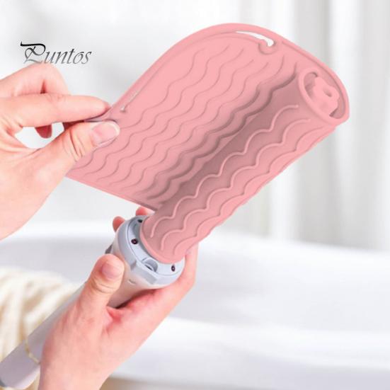 Curling Iron Heat Resistant Mat Anti-slip Silicone Rectangle Portable Flat Iron Hair Straightener Hair Styling Hot Tools Travel Heat Pad Protector