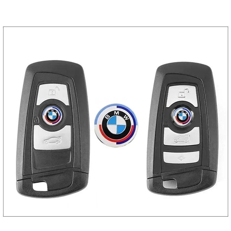 Bilfjärrkontrollnyckel Logotyp Radioknapp Klistermärke Tillbehör För BMW 50th Kith F30 F10 E90 E46 E60 E70 E39 E36 E87 X7 E92 E91 E28 X3 X1