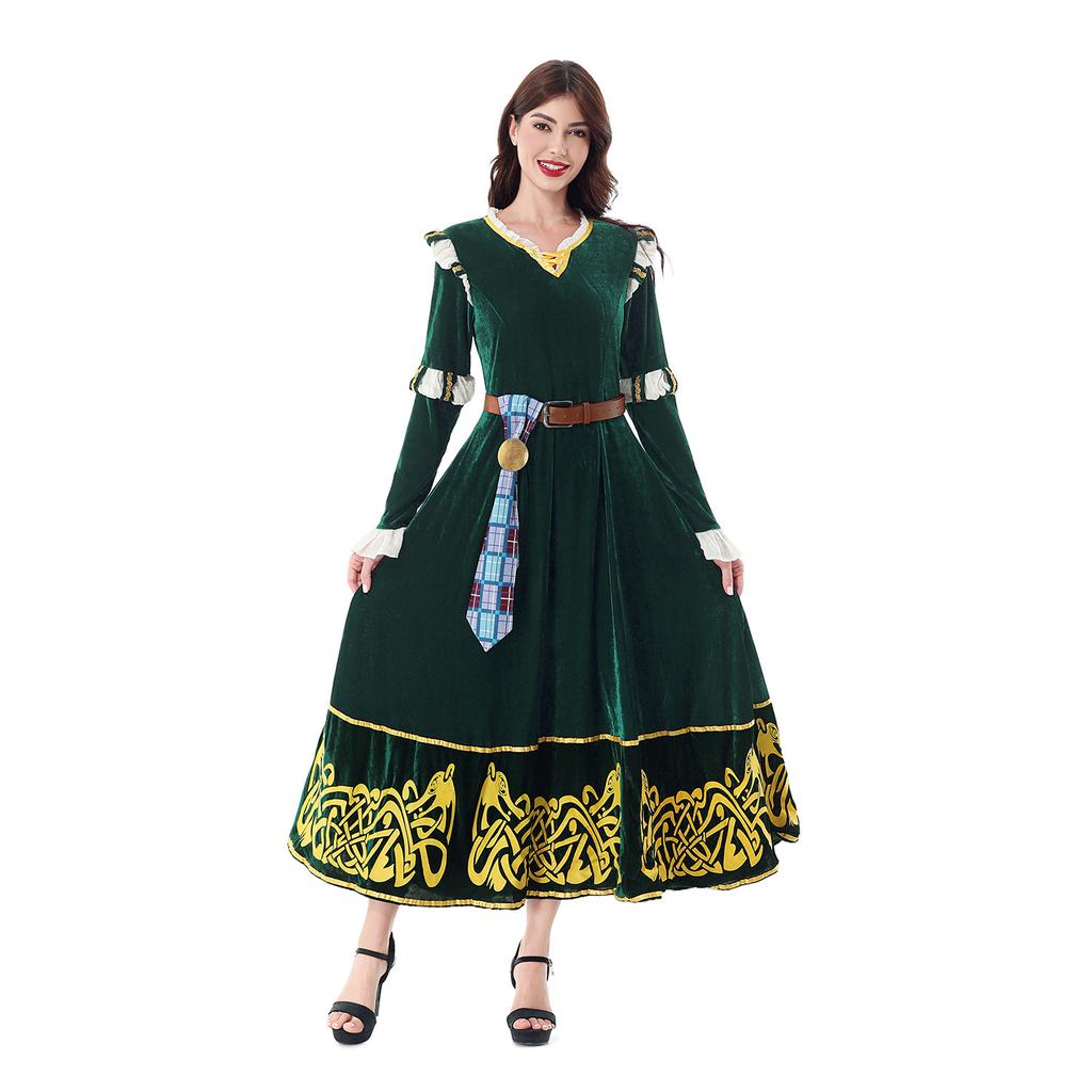 Halloween Costume Medieval Renaissance Court Style Legend of Bravery Melinda Princess Dress Performance Costume