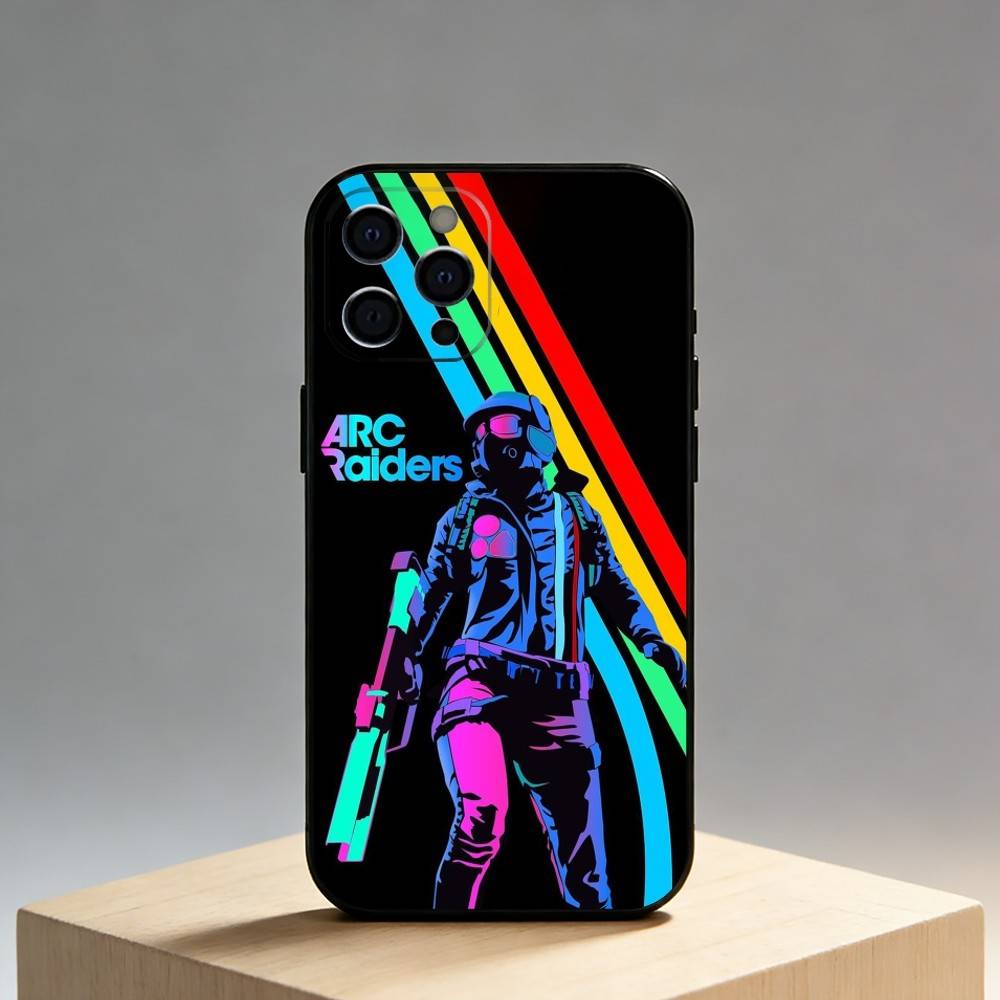 

A-R-C R-Raider-s Phone Case For iPhone17,16,15,14,13,12 Plus,Max Soft Silicone Black Cover iPhone14Plus