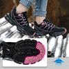 Black Non-Slip Safety Shoes Women Lightweight Work Shoes Ladies Anti Puncture Safety Toe Sneakers Work Boots With Cap For Women