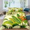 Dark Green Boho Duvet Cover Tropical Botanical Bedding Set Abstract Mid Century Palm Leaf Comforter Covers Plant Home Room Decor