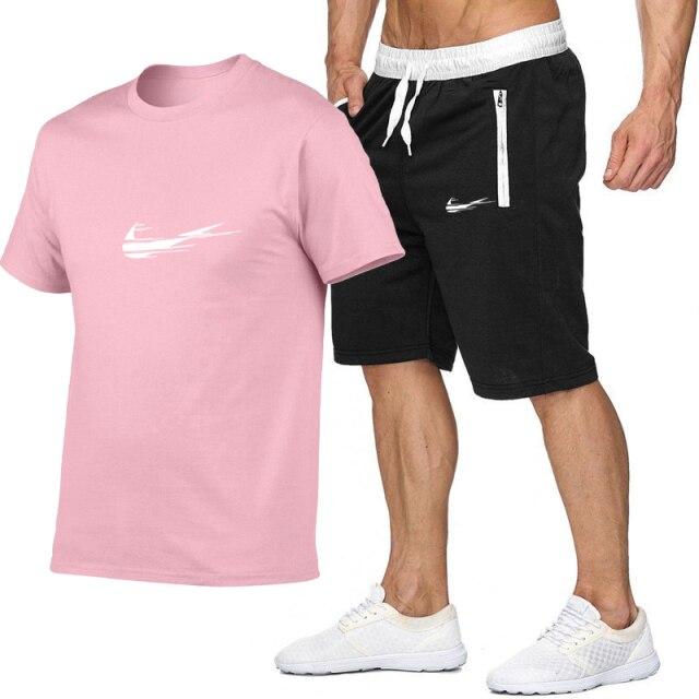Buy Men Set Brand T-shirt 2 Pieces Sets 