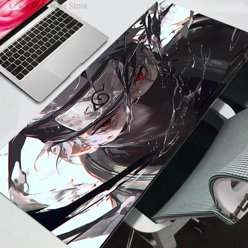 Gaming Mousepad Naruto Big Computer Gamer Mouse Pad Natural Rubber with Locking Edge Gaming Mouse Mat XXL Durable Anime