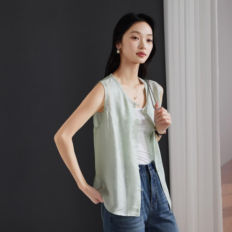 SOFSIL Women's Silk Blend Jacquard Vest