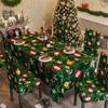 New Christmas Decoration Printed Universal All-Inclusive Elastic Chair Cover Tablecloth Set Household Dining Table Chair Cover