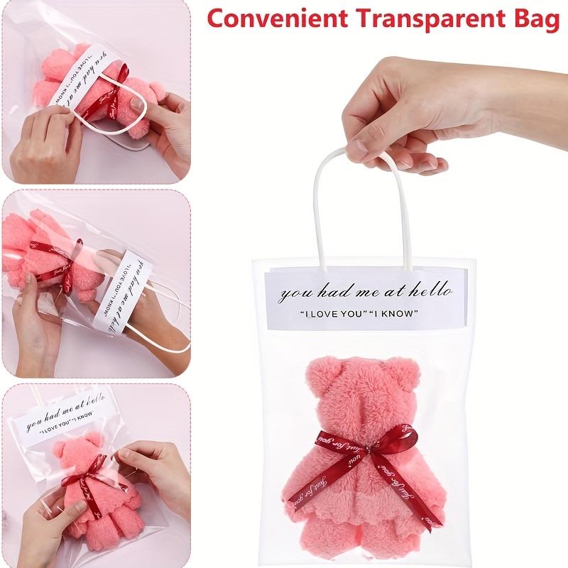10pcs/5Set Teddy Bear Towel Gift Set, Wedding Companion Gift, Comes with Transparent Bag  Suitable for Christmas, Birthday