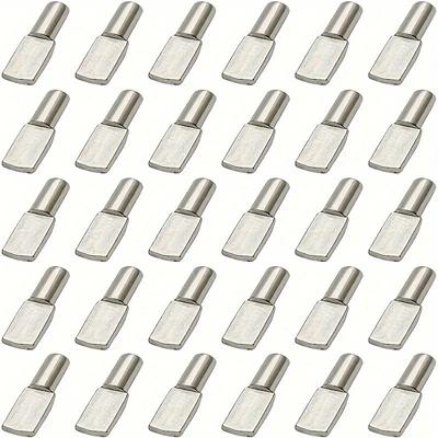20/50Pcs Shelf Pins Pegs, 5mm Spoon Shape Nickel Plated Shelf Support Pegs, Bookshelf Pegs For Shelves