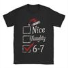 Men Women Graphic Printing Santa 67 Christmas 6 7 Meme Gen Alpha Meme Six Seven  T Shirt Tee 100% Cotton  T-shirts Clothing
