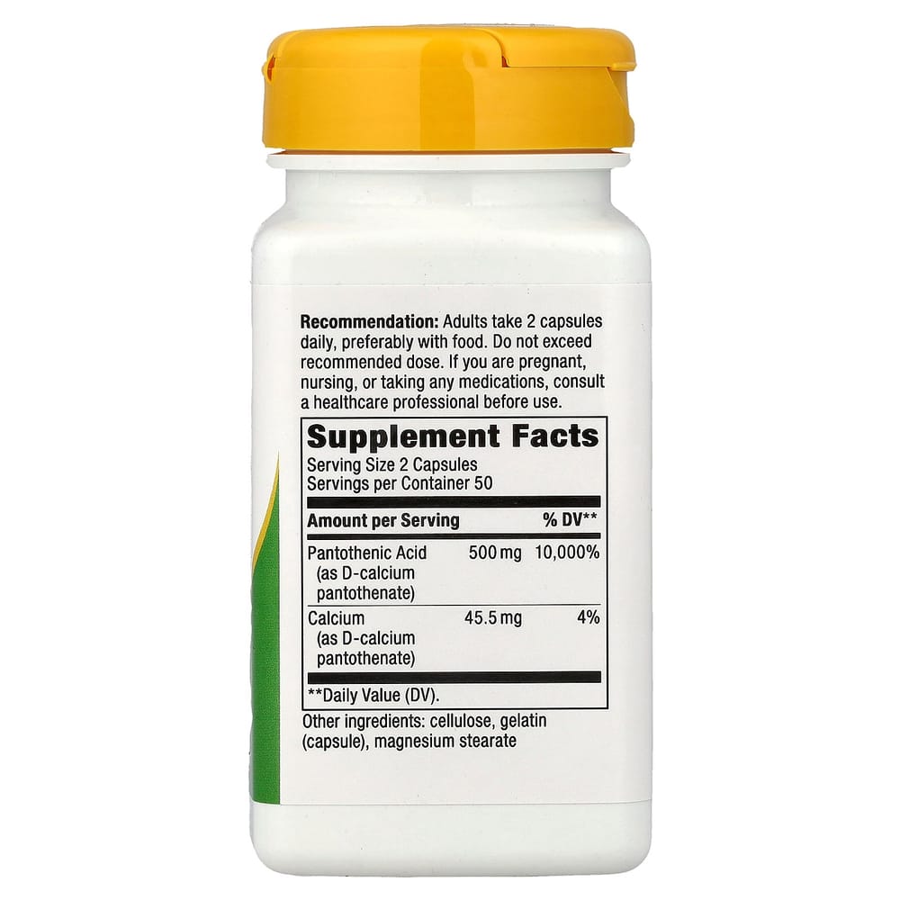 Nature's Way Pantothenic Acid Vitamin B5 500mg, 100 Capsules