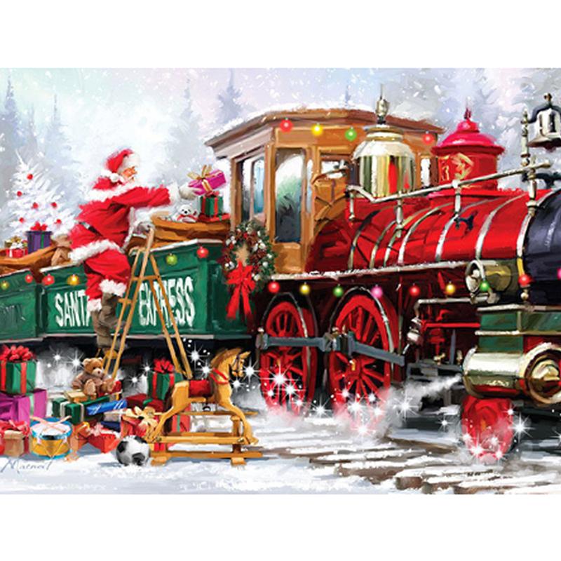 Santa Claus Diamantová výšivka Kompletní sada Obrazy Dekorace do ložnice DIY Diamanty Obrázek Diamantové malování Nástroje Mozaika Plná