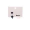 High-End Silver Needle Stud Earrings with Clear Blue and Pink Stars & Moon - Autumn/Winter Style