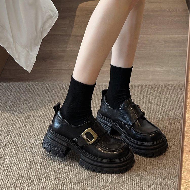 [Yushilai] Platform Thick Heel Mary Jane Single Shoes Women's 2025 Spring New Fashion Casual Versatile One Pedal