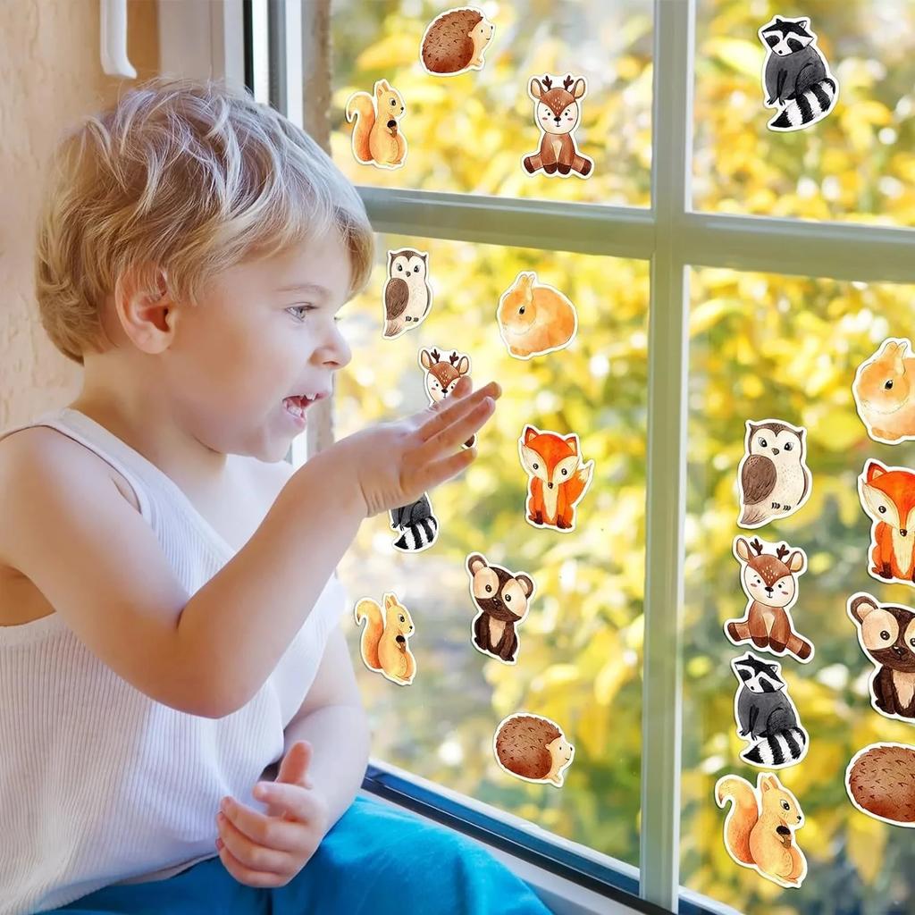 500Pcs/Roll Heterotypic Forest Animals Stickers 2.5cm/1.0'' Art Labels Learning Rewards, Adorn Gifts for Watercup Phone PC Pad