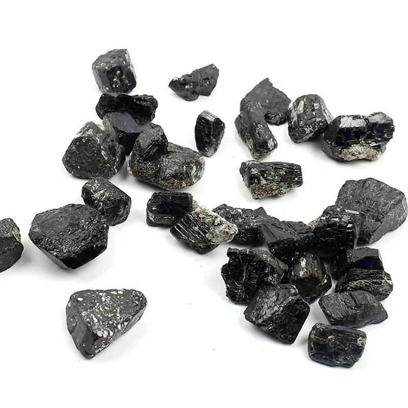 2-3CM 100G New Natural Black Tourmaline Rough Stone Rock Mineral Specimen Healing Suitable Festival Party Decoration Supplies