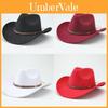 Cintura in Pelle a Stella a Cinque Punte Retro Americana Cappello da Cowboy Occidentale Berretto Jazz in Lana per Donna