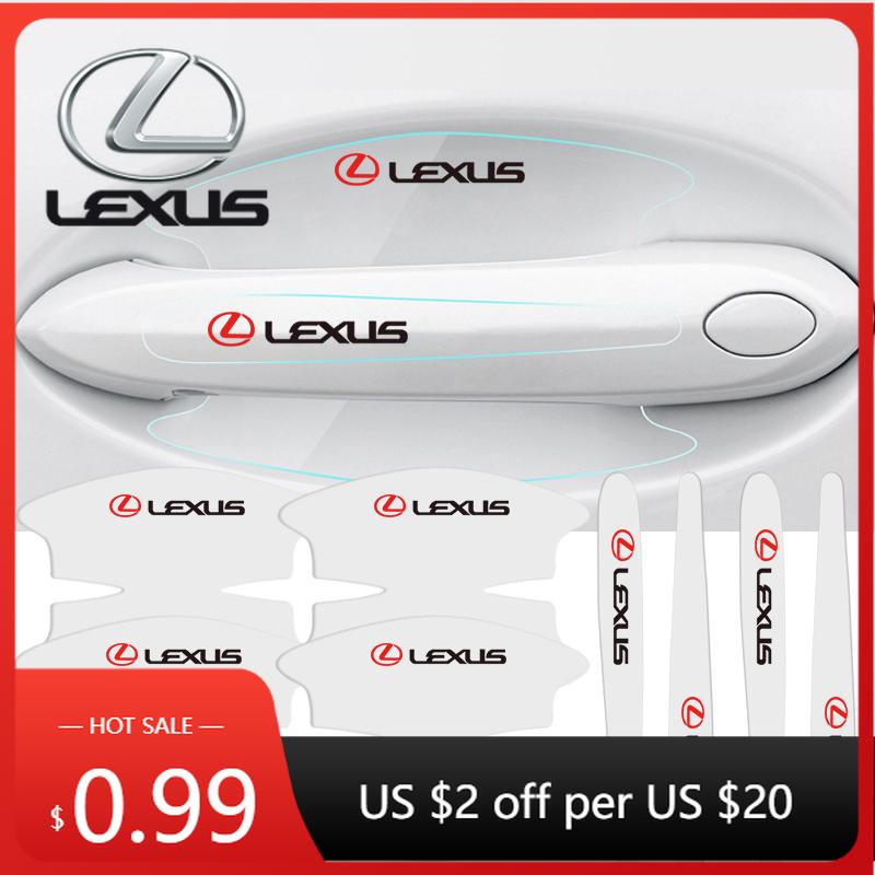 SKIA7 Interior Stickers 8pcs Car Door Handle Stickers Transparent Protector Film For Lexus F SPORT GX460 Ct200h IS250 ES 220D IS200 Fs