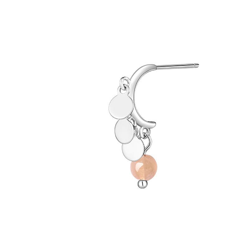 

Geometric Copper Ear Jewelry With Strawberry Crystal Round Pendant And Tassel Elegant And Trendy