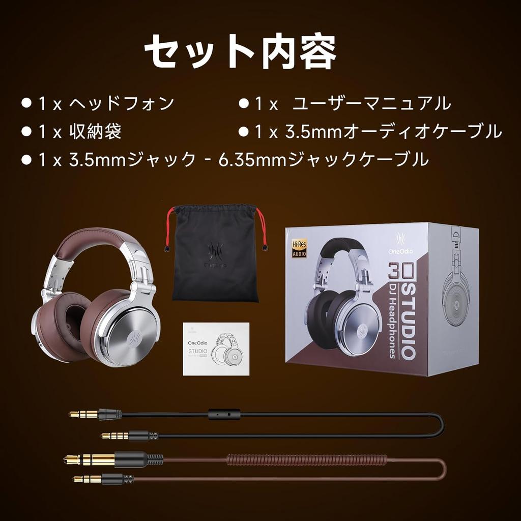 OneOdio Pro30 Wired High-Resolution Audio Headphones, Monitors for DJ Studio Recording, Instrument Practice, Mixing, TV and Movie Watching (Silver)