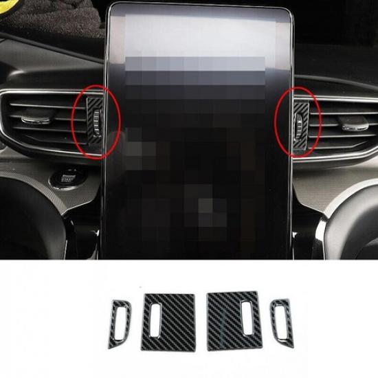 Carbon Fiber For Ford Explorer 20- 4PCS Air Outlet Vent Trim Central Console