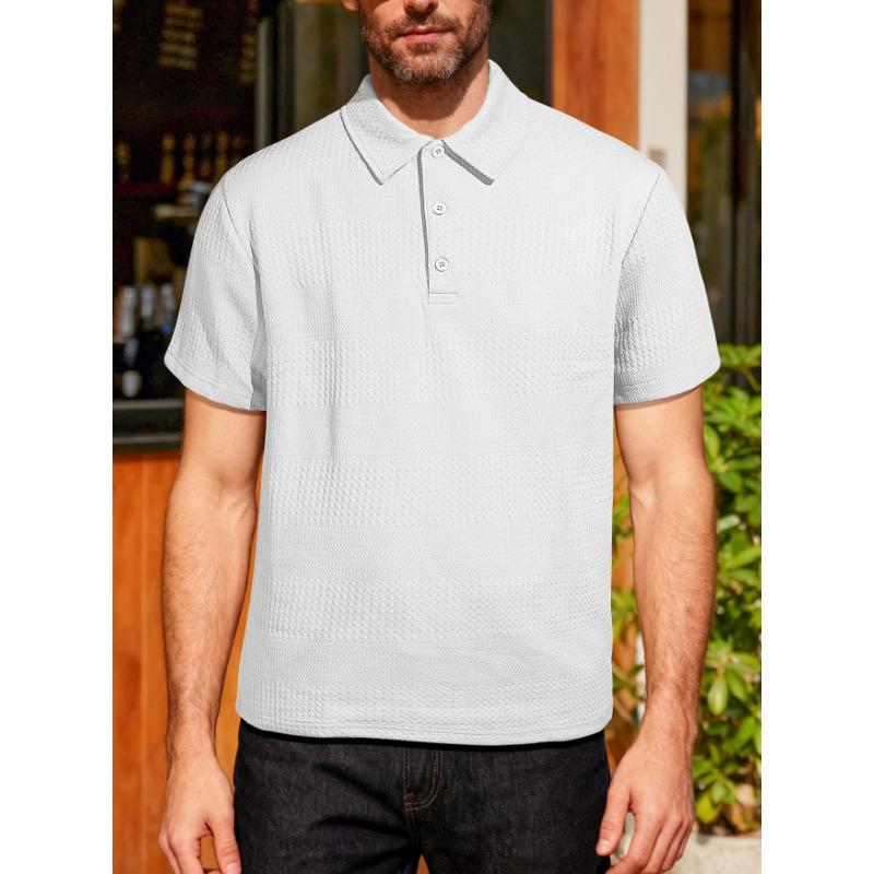Men S Loose Short Sleeve Polo T Shirt Summer Casual S белый