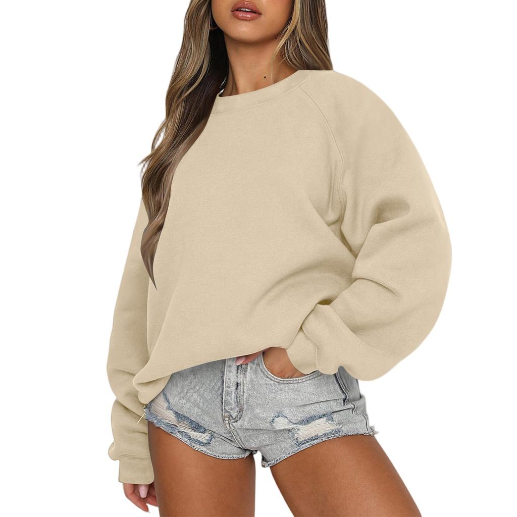 Sweatshirts For Women Oversized Crewneck Fleece Pullover Long Sleeve Tops Comfy Fall Winter Fashion Outfits