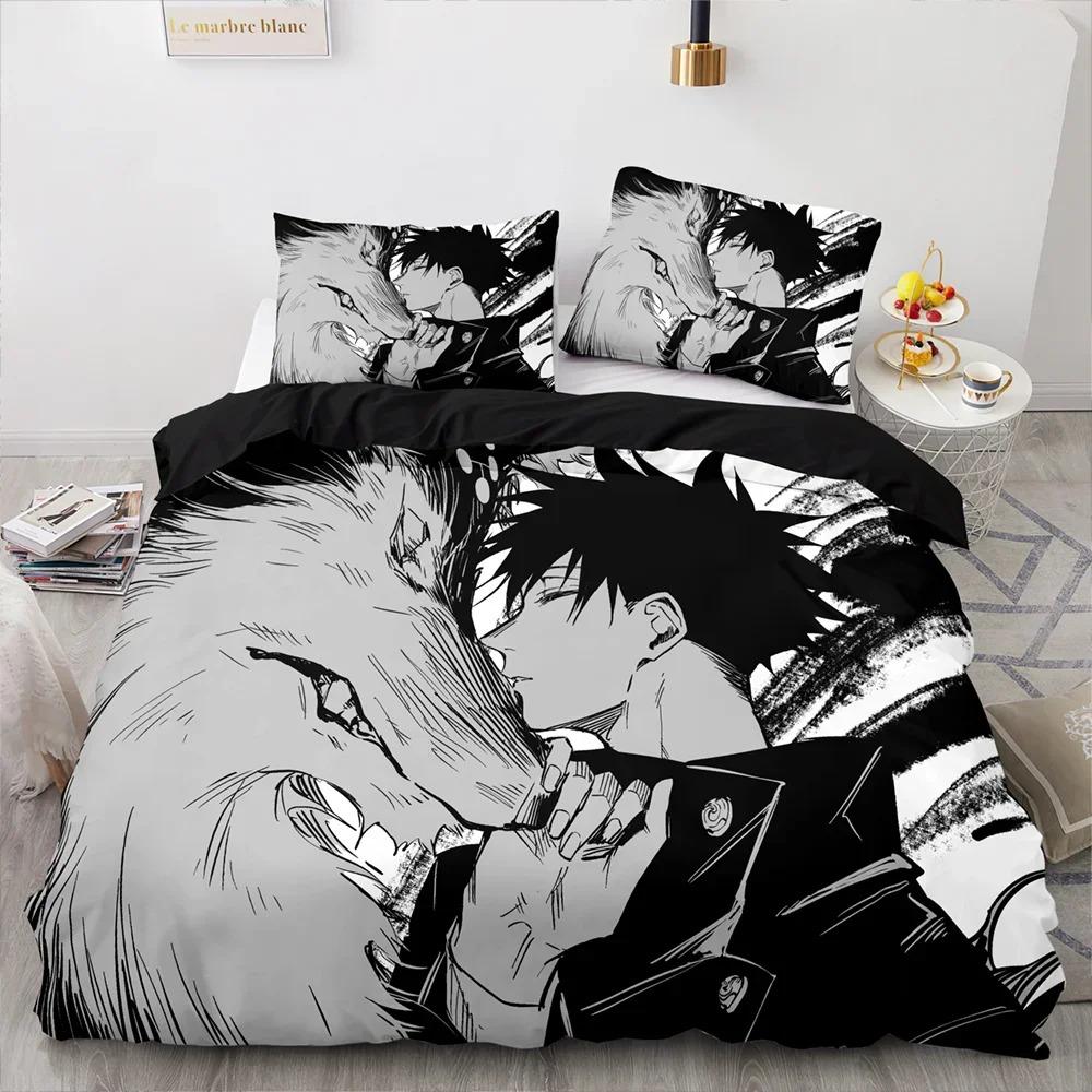 Anime Jujutsu Kaisen Satoru Gojo Bedding Set Boys Girls Twin Queen Size Duvet Cover Pillowcase Bed Kids Adult Home Textileextile