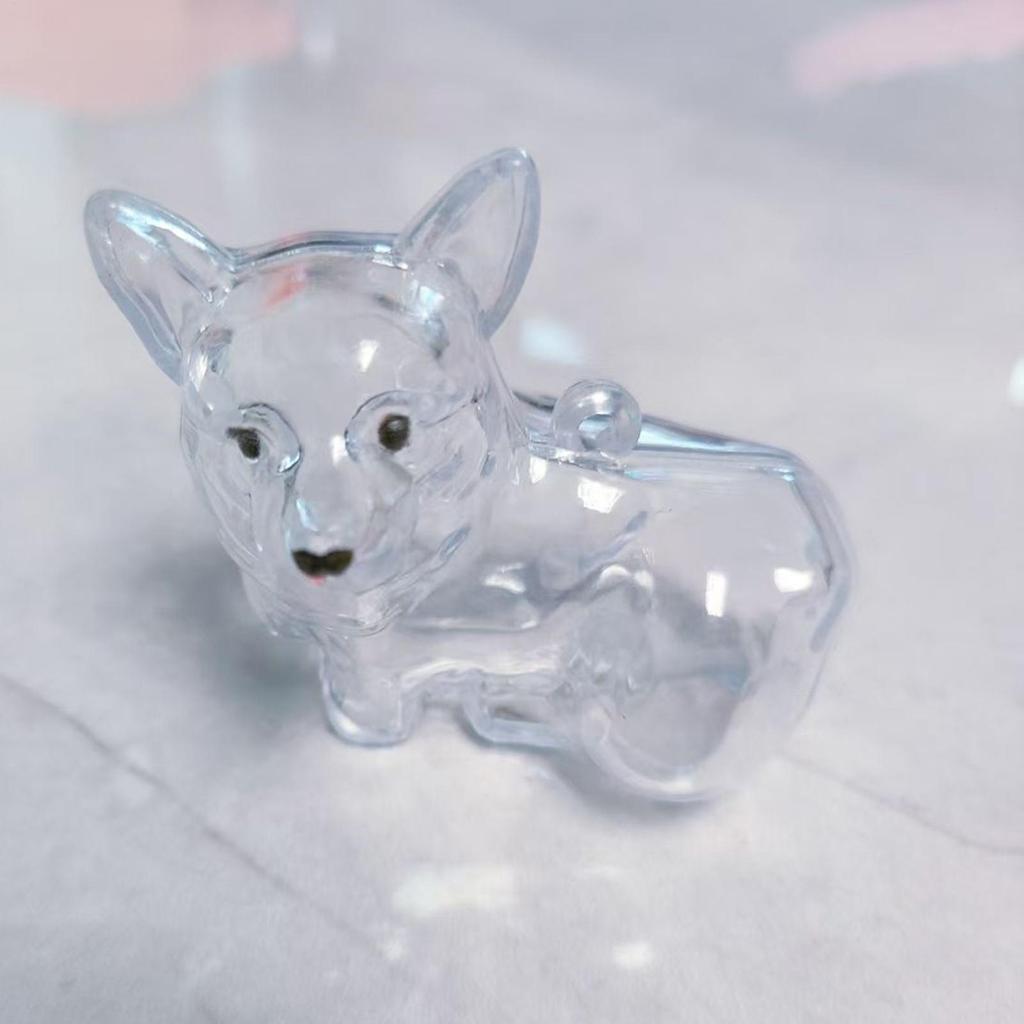 Cute Dog Hair Keychain Corgi Hair Storage Pendant Couple Car Key Chains Jewelry Souvenir Collection Gift Decor Dog Accessories